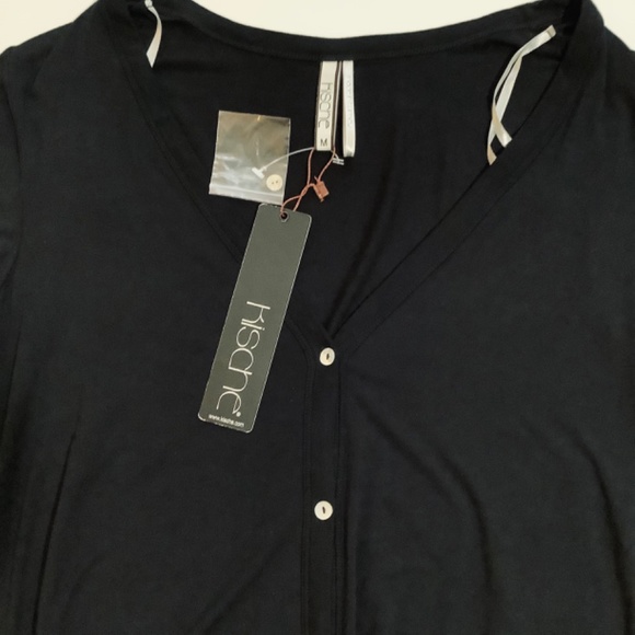 NWT Long Black Jersey Drape Cardigan - Picture 2 of 6